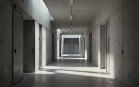 Ein minimalistischer, moderner Flur in einem Behördengebäude mit klaren architektonischen Linien und natürlichem Lichteinfall. - Foto: über boerse-global.de
