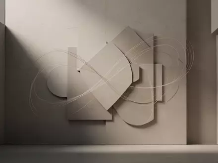 Abstrakte geometrische Formen und feine Bewegungslinien auf einer neutralen Oberfläche, die visuelle Dynamik symbolisieren. - Foto: über boerse-global.de