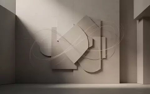 Abstrakte geometrische Formen und feine Bewegungslinien auf einer neutralen Oberfläche, die visuelle Dynamik symbolisieren. - Foto: über boerse-global.de
