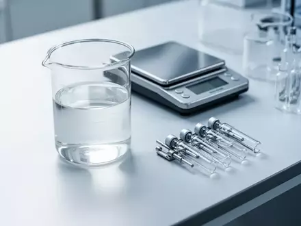 Ein steriler Labortisch mit Glasgefäßen und Präzisionswaagen in einer klinischen Umgebung. - Foto: über boerse-global.de