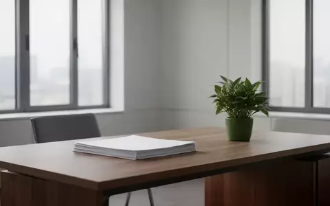Ein minimalistisch gestalteter, heller Büroraum mit einem leeren Schreibtisch und einer Pflanze, der eine Atmosphäre von Diskretion und Professionalität vermittelt. - Foto: über boerse-global.de