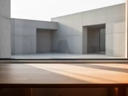 Ein minimalistischer, heller Arbeitsplatz mit weichem Tageslicht und architektonischen Linien, der ein Gefühl von Privatsphäre vermittelt. - Foto: über boerse-global.de