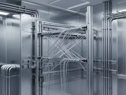 Eine saubere, moderne Laborumgebung mit Netzwerkinfrastruktur und Glasfaserverkabelung in einer professionellen Forschungseinrichtung. - Foto: über boerse-global.de