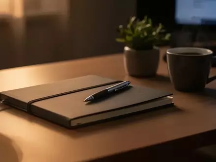 Symbolic image: tidy desk with a notebook - Foto: über boerse-global.de