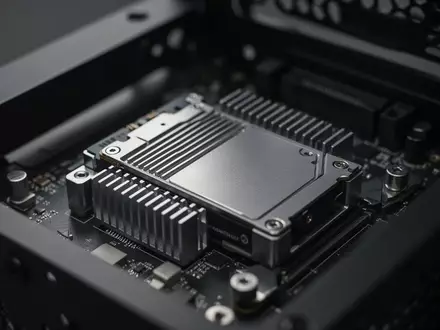 Eine Nahaufnahme von internen Hardware-Komponenten und einem SSD-Speichermedium in einem Computergehäuse. - Foto: über boerse-global.de
