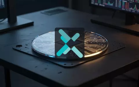 Ein beleuchteter Halbleiter-Wafer auf einem dunklen, professionellen Schreibtisch, der eine technologische Marktstimmung vermittelt. - Foto: über boerse-global.de