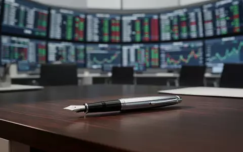 Ein moderner, professioneller Finanzschreibtisch mit einem Füllfederhalter vor einem unscharfen Hintergrund von Marktdaten. - Foto: über boerse-global.de