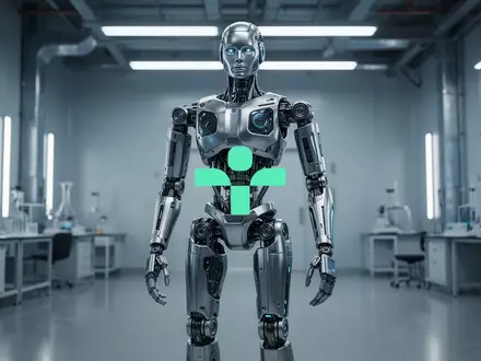 Ein hochmoderner humanoider Roboterarm in einer minimalistischen, technologisch fortschrittlichen Laborumgebung. - Foto: über boerse-global.de