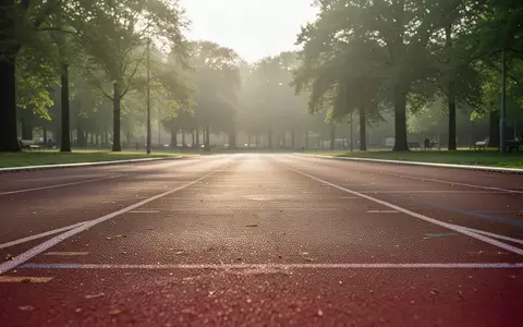 Eine leere, sonnendurchflutete Laufbahn in einem Park bei Tageslicht. - Foto: über boerse-global.de