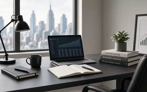 Ein minimalistischer, moderner Schreibtisch mit Tageslicht in einem hellen Büro vor einer unscharfen Skyline. - Foto: über boerse-global.de