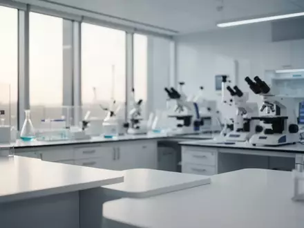 Ein helles, modernes medizinisches Forschungslabor mit steriler Umgebung und weichem Tageslichteinfall. - Foto: über boerse-global.de