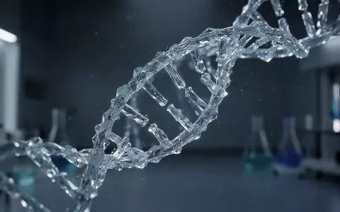 Eine abstrakte, leuchtende Darstellung einer DNA-Doppelhelix in einer wissenschaftlichen Laborumgebung. - Foto: über boerse-global.de