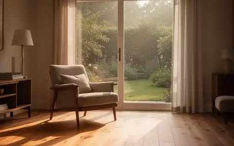Ein sonnendurchflutetes Wohnzimmer mit einem bequemen Sessel am Fenster mit Blick in einen Garten. - Foto: über boerse-global.de