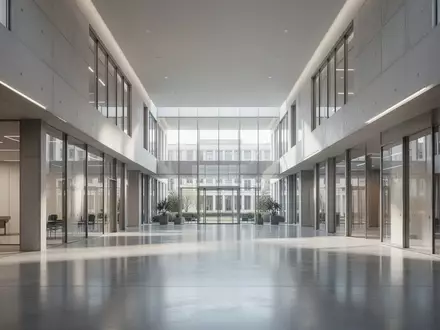 Ein minimalistisches, modernes Bürogebäude der Europäischen Kommission mit kühler Architektur und natürlichem Lichteinfall. - Foto: über boerse-global.de