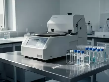 Moderne medizinische Laborausstattung mit Probenröhrchen auf einem Edelstahltisch zur Diagnose von Lipoprotein-Werten. - Foto: über boerse-global.de
