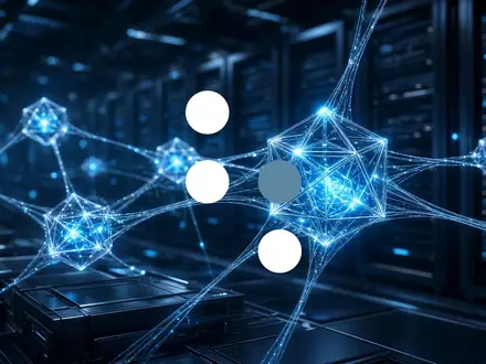 Abstraktes, futuristisches Quantencomputing-Konzept mit leuchtenden Datenknoten und Lichtfäden in einem High-Tech-Umfeld. - Foto: über boerse-global.de