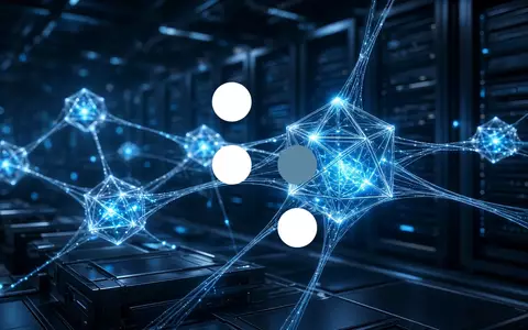 Abstraktes, futuristisches Quantencomputing-Konzept mit leuchtenden Datenknoten und Lichtfäden in einem High-Tech-Umfeld. - Foto: über boerse-global.de