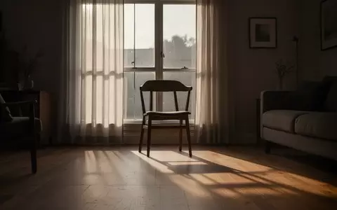 Ein einsamer, leerer Stuhl in einem schattigen Wohnzimmer bei sanftem Tageslicht, das durch ein Fenster fällt. - Foto: über boerse-global.de