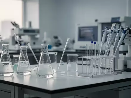 Ein moderner Labortisch mit wissenschaftlichen Instrumenten in einer sterilen Forschungsumgebung. - Foto: über boerse-global.de