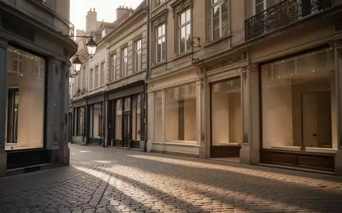 Eine menschenleere historische Einkaufsstraße mit traditionellen Ladenfassaden im goldenen Licht der Abendsonne. - Foto: über boerse-global.de