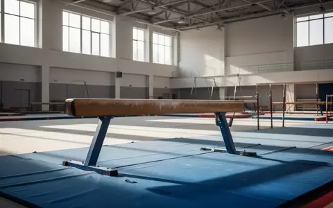 Leere Turnhalle mit Sportgeräten wie Barren und Schwebebalken in einer hellen, professionellen Trainingsumgebung. - Foto: über boerse-global.de
