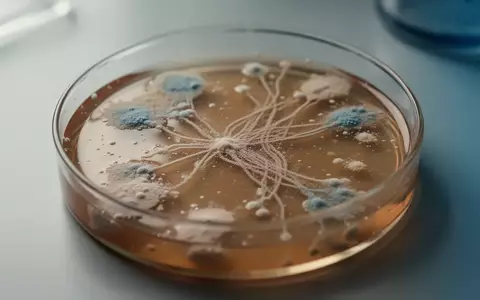 Nahaufnahme einer Laborschale mit mikrobiellen Kulturen und abstrakten biologischen Strukturen auf einem Labortisch. - Foto: über boerse-global.de