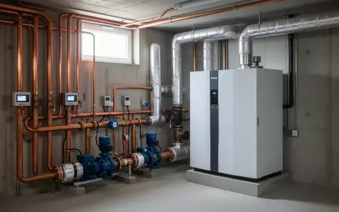 Ein technischer Raum mit isolierten Kupferrohren und einer modernen Heizungspumpe zur Energieeffizienz. - Foto: über boerse-global.de
