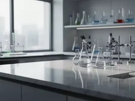 Ein minimalistisch gestaltetes, modernes Labor mit einem sauberen Arbeitstisch und wissenschaftlichen Geräten im Hintergrund. - Foto: über boerse-global.de