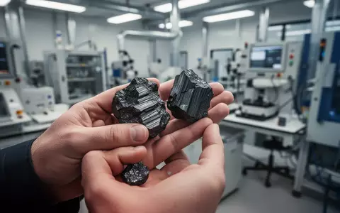 Geologe hält Graphit-Mineralproben in einem modernen Forschungslabor. - Foto: über boerse-global.de