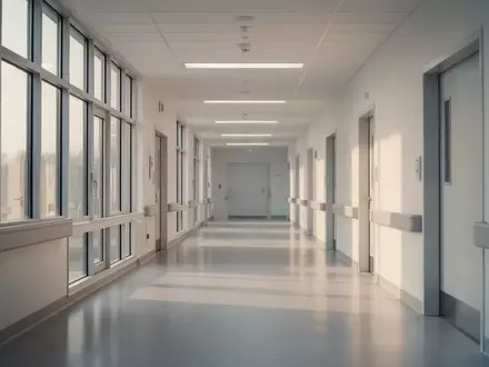 Ein heller, moderner Krankenhausflur mit natürlichem Lichteinfall und minimalistischer Architektur. - Foto: über boerse-global.de