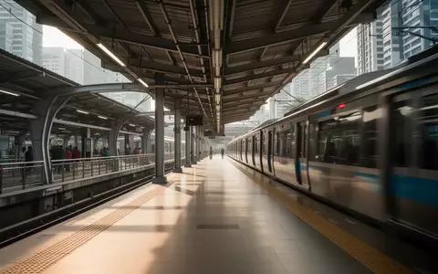 Eine belebte Nahverkehrsstation in Jakarta bei Tageslicht mit unscharfen Zügen und moderner Architektur. - Foto: über boerse-global.de