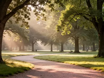 Ein sonnendurchfluteter Parkweg mit Bäumen, der eine friedliche und gesunde Umgebung symbolisiert. - Foto: über boerse-global.de
