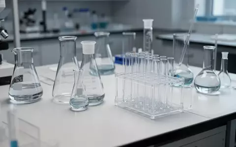 Laborausstattung mit Glasbehältern und Reagenzgläsern in einer sterilen, klinischen Umgebung. - Foto: über boerse-global.de