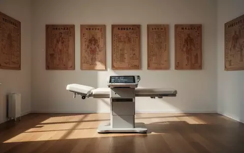 Ein minimalistischer, moderner Behandlungsraum in einer Klinik für Traditionelle Chinesische Medizin mit neutralen Holzelementen. - Foto: über boerse-global.de