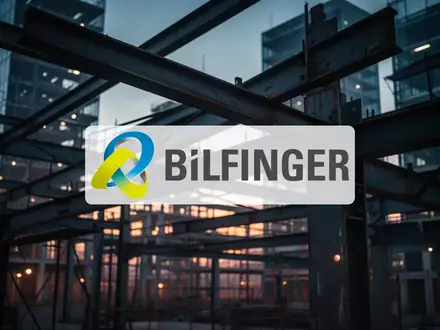 Abstrakte Darstellung einer modernen Baustelle bei Dämmerung, die eine angespannte industrielle Marktstimmung symbolisiert. - Foto: über boerse-global.de