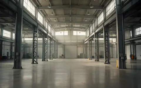 Leere, weitläufige Industriehalle mit hohen Decken und einfallendem Tageslicht, die eine Atmosphäre des Wandels in der Fertigung vermittelt. - Foto: über boerse-global.de