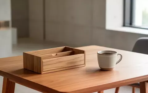 Ein minimalistischer, aufgeräumter Arbeitsplatz mit einer Kaffeetasse in einem modernen, lichtdurchfluteten Innenraum. - Foto: über boerse-global.de