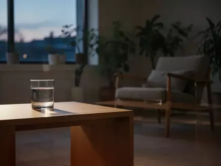 Ein heller, moderner Wohnraum in einer ruhigen, privaten Umgebung mit einem Beistelltisch und einer Pflanze. - Foto: über boerse-global.de