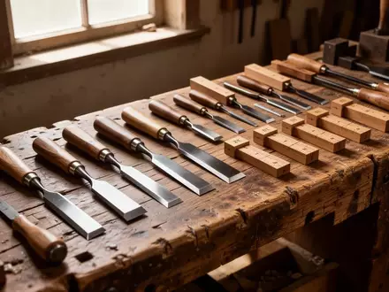 Eine aufgeräumte Werkbank in einer Handwerkstatt mit traditionellem Werkzeug auf einer Holzoberfläche. - Foto: über boerse-global.de