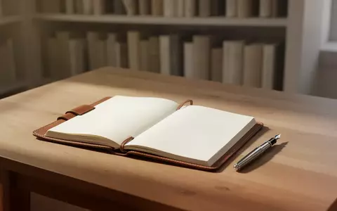 Ein schlichter Holztisch mit einem leeren Notizbuch und einem Füllfederhalter in einer ruhigen, konzentrierten Umgebung. - Foto: über boerse-global.de