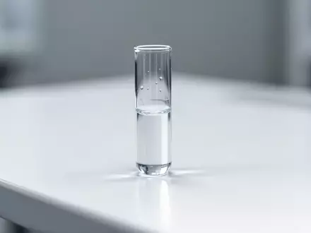 Ein medizinisches Reagenzglas auf einem sterilen Labortisch, das eine klinische und wissenschaftliche Atmosphäre vermittelt. - Foto: über boerse-global.de