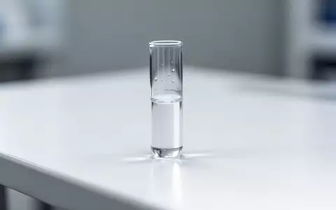 Ein medizinisches Reagenzglas auf einem sterilen Labortisch, das eine klinische und wissenschaftliche Atmosphäre vermittelt. - Foto: über boerse-global.de