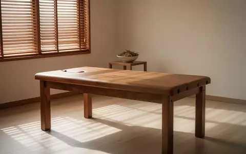 Ein minimalistischer Behandlungsraum für traditionelle chinesische Medizin mit einer leeren Massageliege und natürlichen Materialien. - Foto: über boerse-global.de
