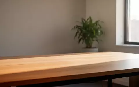 Ein minimalistischer, aufgeräumter Arbeitsplatz mit einem Holztisch und einer Pflanze im sanften natürlichen Licht. - Foto: über boerse-global.de
