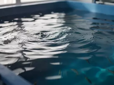 Klares, leicht bewegtes Wasser in einem Aquakulturbecken bei natürlichem Lichteinfall - Foto: über boerse-global.de