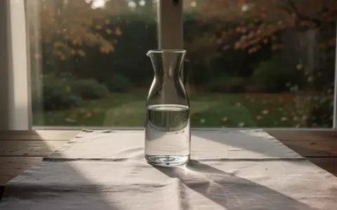 Sonnenlicht fällt durch ein Fenster auf eine Glaskaraffe mit Wasser in einem ruhigen Raum. - Foto: über boerse-global.de