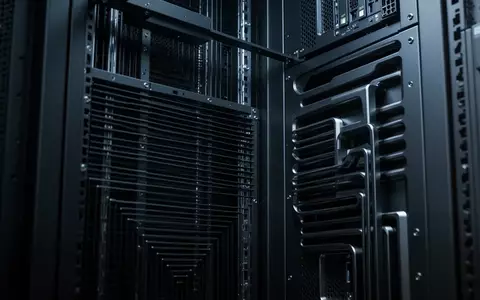 Innenansicht eines modernen Server-Racks mit metallischen Kühlrippen und industriellen Lüftungskanälen in kühler Beleuchtung. - Foto: über boerse-global.de