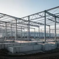 Ein modernes, steriles Industriebaugelände in Thüringen mit Stahlkonstruktionen und Fundamenten für ein neues Werk. - Foto: über boerse-global.de