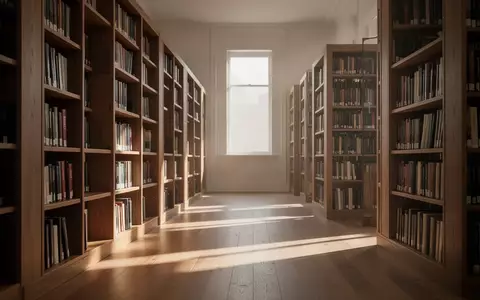 Ein sonnendurchfluteter, ruhiger Bibliotheksraum mit hohen Bücherregalen aus Holz und einfallendem Tageslicht. - Foto: über boerse-global.de