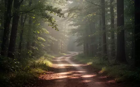 Ein einsamer Waldpfad bei morgendlichem Sonnenlicht, der zum Laufen einlädt. - Foto: über boerse-global.de